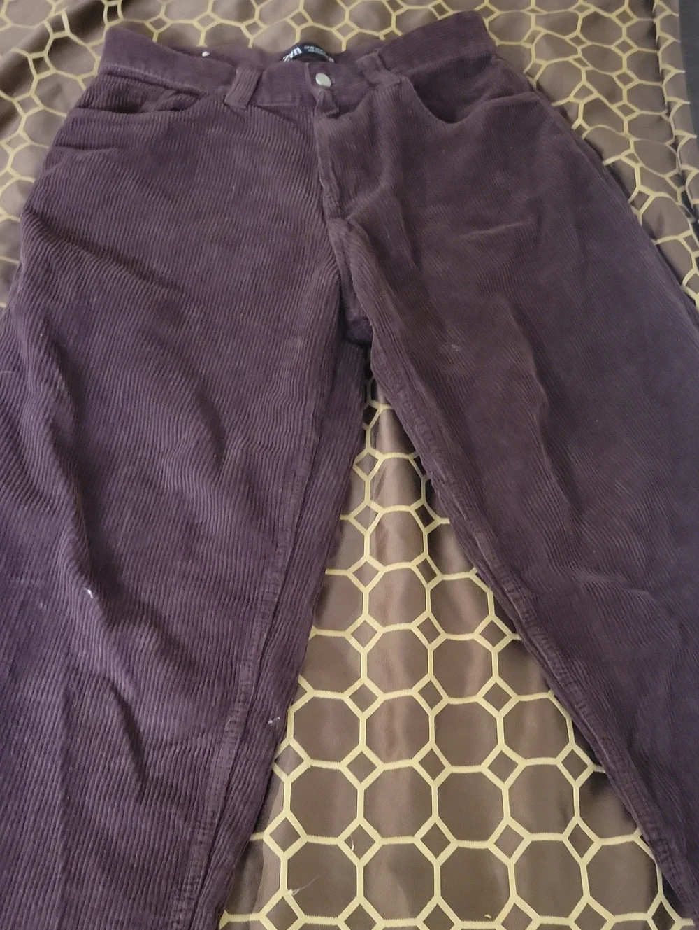 Zara Plum Corduroy Trousers